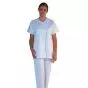 Tunique médicale femme Taffa blanc liseré ciel Mulliez