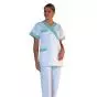 Tunique médicale femme Timme blanc parement vert Mulliez