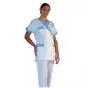 Tunique médicale femme Timme blanc parement ciel Mulliez