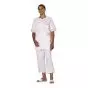 Tunique médicale femme Tivry blanc parement rose passepoil rose Mulliez