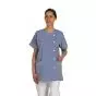 Tunique médicale femme Traxa bleu liseré blanc Mulliez
