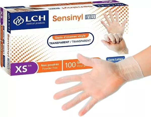 Gants d'examen vinyle non poudrés non stériles Sensinyl  (boîte de 100)