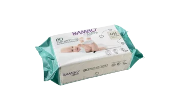 Lingettes imprégnées bébé Bambo Nature (sachet de 80)
