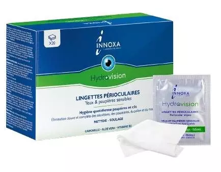 Lingettes nettoyantes périoculaires Innoxa Hydravision (x20)