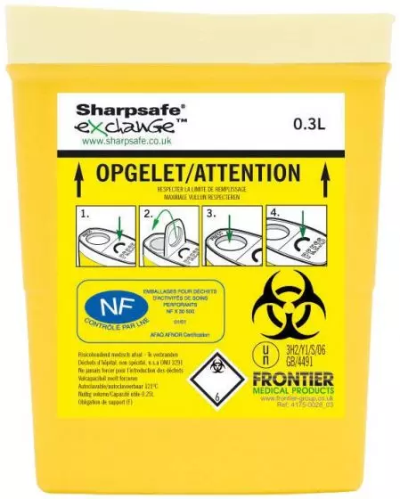 Collecteur d'aiguilles Sharpsafe® 0.3l pour infirmière, 10 pièces