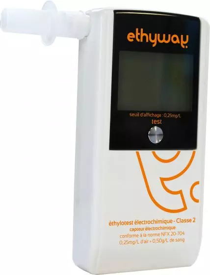 Ethylotest électronique Ethyway classe 2 - conforme à la NFX 20-704