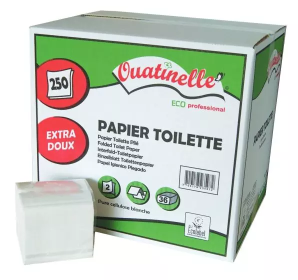 Papier toilette pliés Global Hyigène Ecolabel 11 x 17 cm (carton de 36)