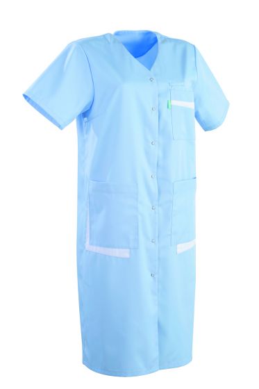 Blouse médicale femme manches courtes LISA Lafont Bleu ciel / blanc