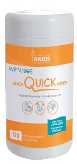 Lingettes au thé vert Anios Quick Wipes (distributeur de 120 lingettes)