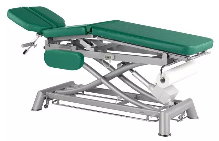 Table de massage électrique multi-fonction 3 plans avec accoudoirs et barres péripheriques Ecopostural C7990 50 x 200cm M16