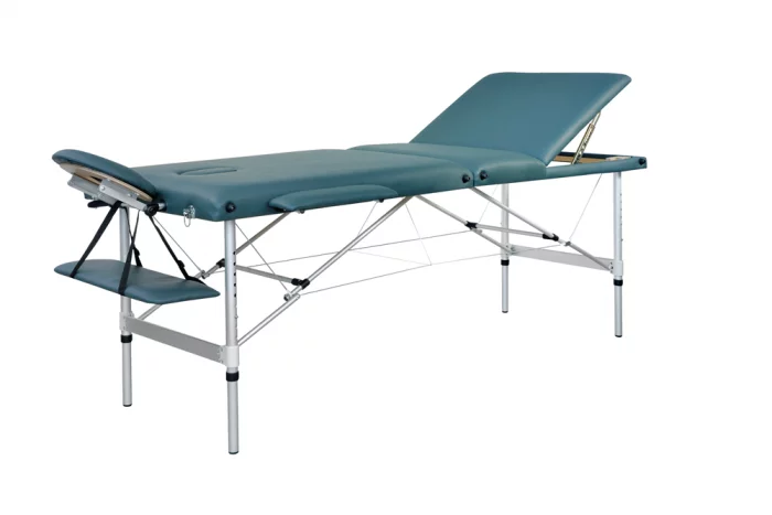 Table de massage Santorin, structure aluminium, Gris vert