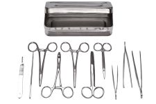 Boite de petite chirurgie complète en aluminium avec instruments