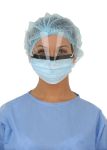 Masques de protection avec visière bleus type IIR, modèle adulte (boite de 25)