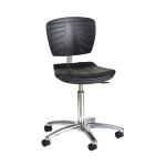 Siège médical ergonomique noir Carina base aluminium