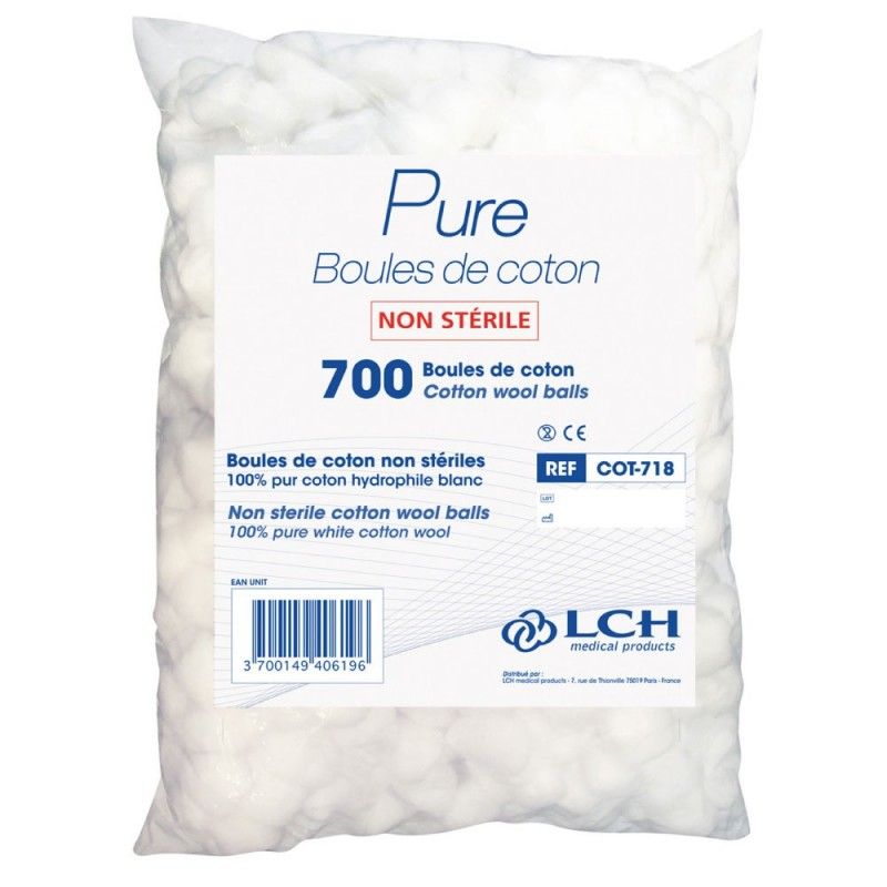 Boule de coton hydrophile Nessicare sachet de 700 à 7,20 € dans Coton