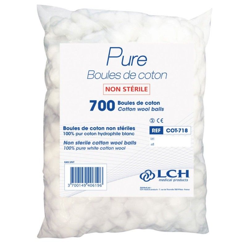 Boules de coton sachet de 700 boules - FM Medical