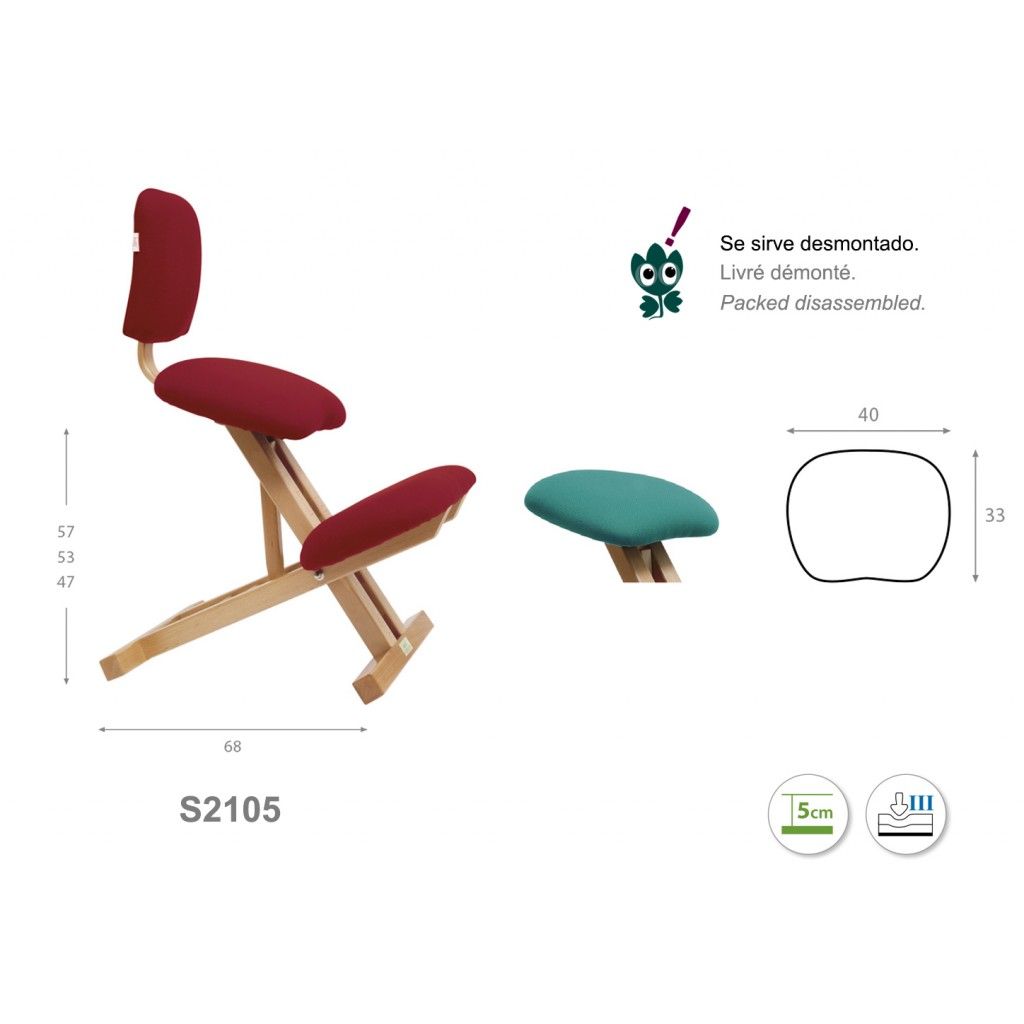 La Chaise ergonomique pliable avec dossier Ecopostural S2106
