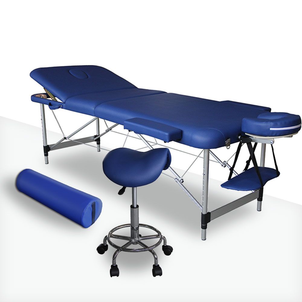 pack table de massage bleu mediprem tabouret coussin de massage