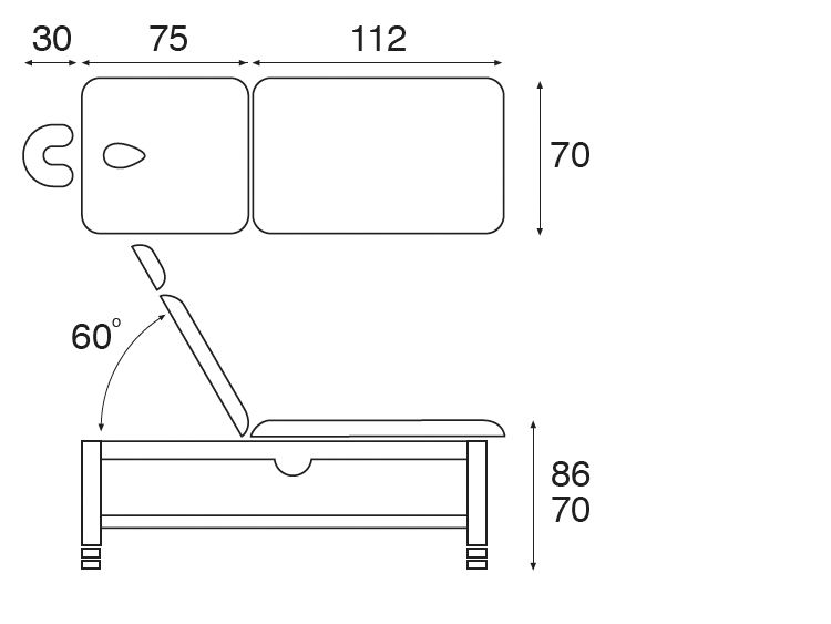 Table de massage fixe Ecopostural C3260 à 1 368,00