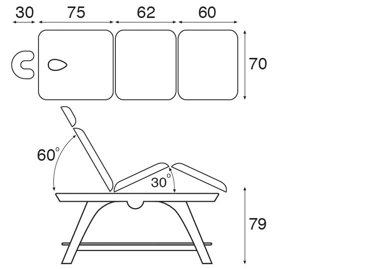 Table de massage fixe en bois Ecopostural C3279 hauteur fixe à 1 524,00