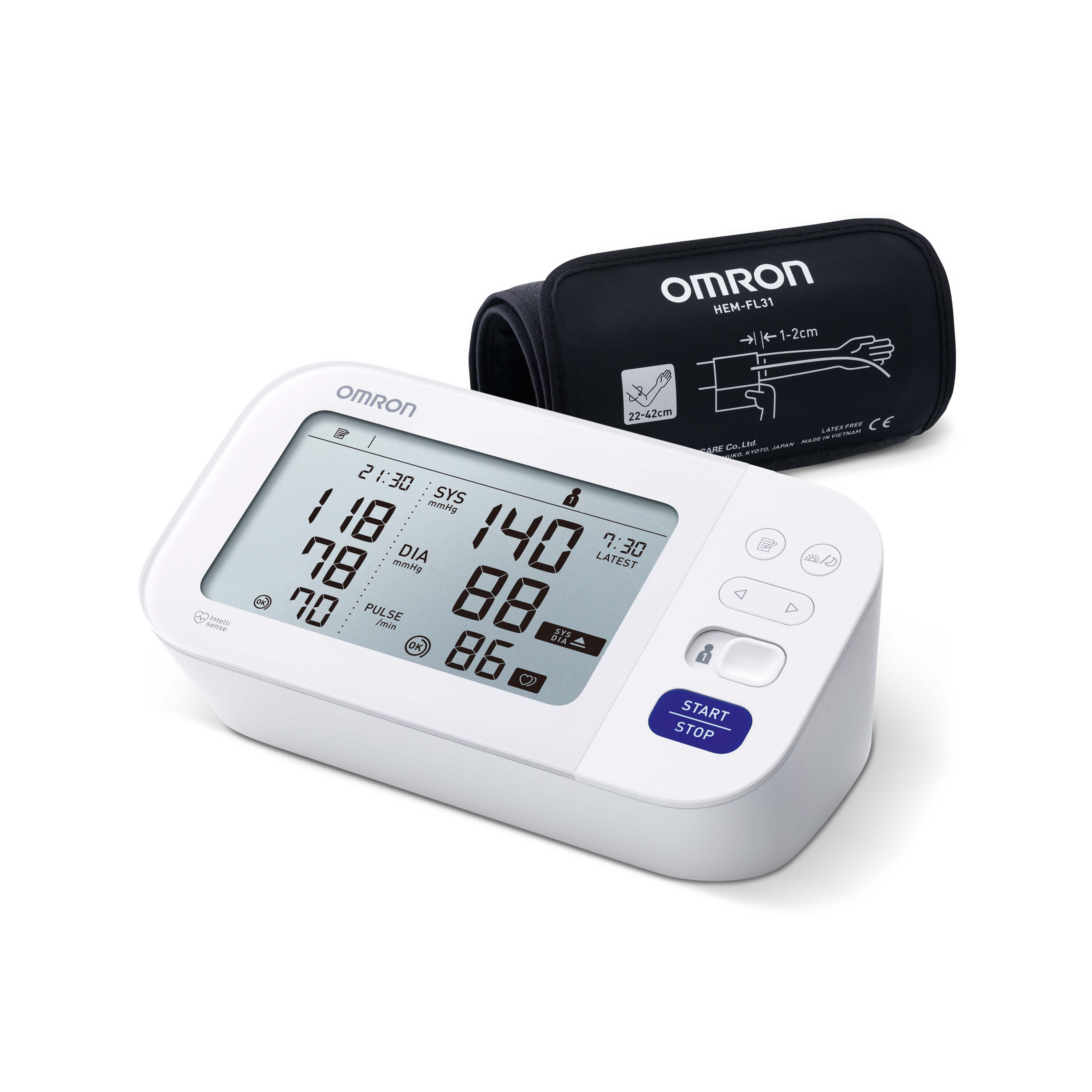 OMRON X3 Comfort moniteur de tension artérielle – Tensiomètre brassard,  validé cliniquement, Tensiometre Bras avec détection des pulsation  cardiaques