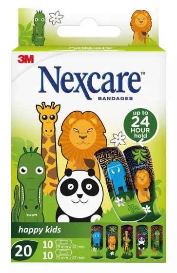 Pansements enfants Nexcare Happy Kids (boite de 20)