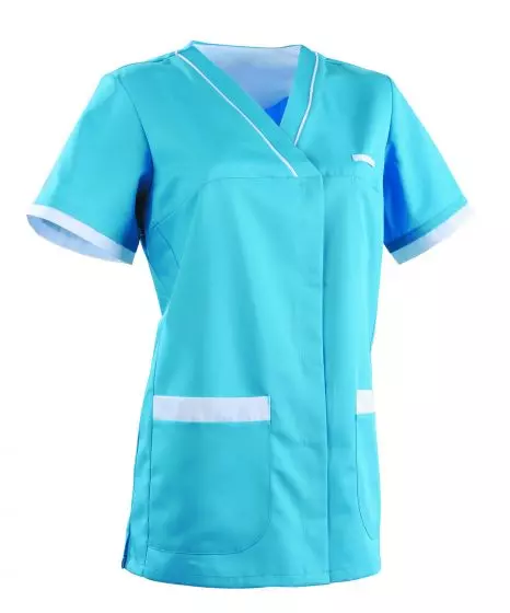 Tunique médicale femme ALEXANDRA Clemix 2.0 Turquoise / Blanc 