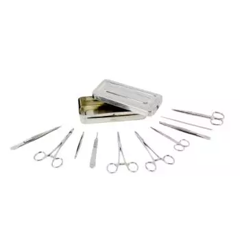 Boite de petite chirurgie en inox avec instruments