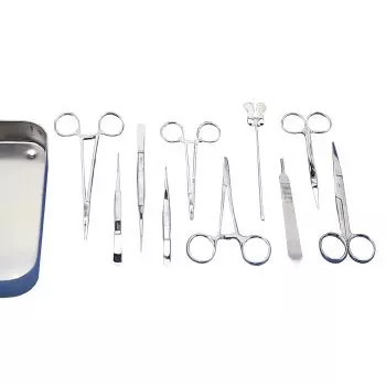 Boite de petite chirurgie complète en inox avec instruments