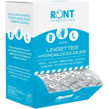 Lingette imprégnée de gel hydroalcoolique (boite de 250)