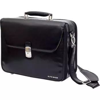 Mallette médicale en cuir noir Elite Bags Doctor's