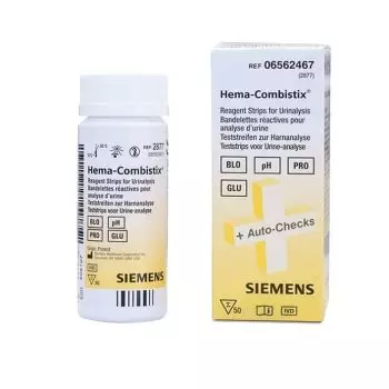 50 bandelettes réactives Siemens Hema-Combistix (glucose, PH, protéines)