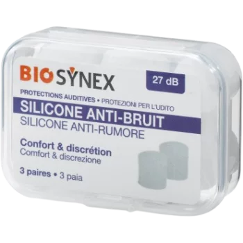 Protections auditives en silicone Biosynex (lot de 3 paires)