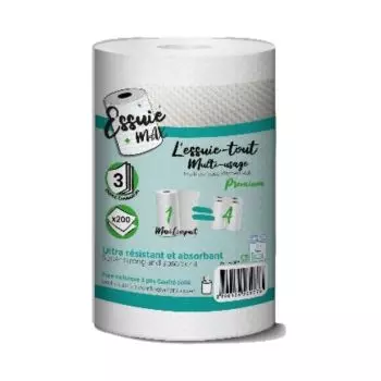 Rouleaux de papier essuie-mains dévidage central Global Hygiène Ecolabel 21,5 x 24 cm (lot de 12)