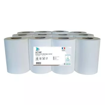 Rouleaux de papier essuie-mains dévidage central Global Hygiène Ecolabel 20 x 25 cm (lot de 12)