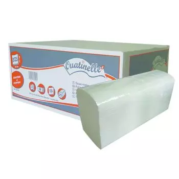 Papier essuie-mains pliage W Global Hygiène Ecolabel - 21 x 30 cm (carton de 25)