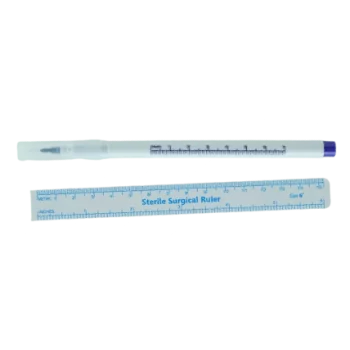 Marqueur dermatographique stérile - double pointe avec règle en papier (boîte de 100)