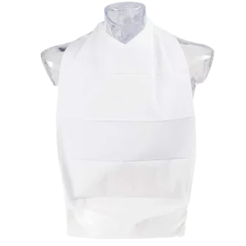 Bavoir adulte à usage unique avec poche de récupération blanc (carton de 900)