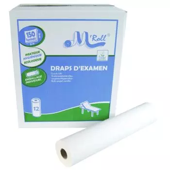 LCH - Drap d'examen plastifié bleu - 50 x 38 cm - Carton de 6 rouleaux à  40,60 €