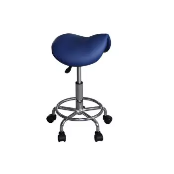 Tabouret à selle PONY Base Chromée Mediprem Bleu