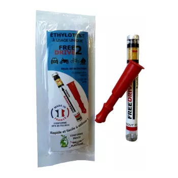 Ethylotest jetable pour jeune conducteur NF sans ballon 0,2 G/L NF FREEDRIVE 2