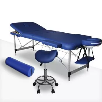 Pack Massage coloris Bleu Mediprem : votre table de massage avec tabouret et coussin de massage