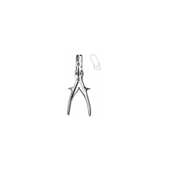 Pince Gouge Luer, 4 articulations, mors 8 mm, courbe, 22 cm