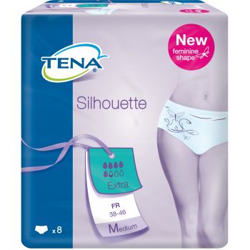 Sous-vêtements absorbants TENA LADY SILHOUETTE EXTRA MEDIUM Pack de 12