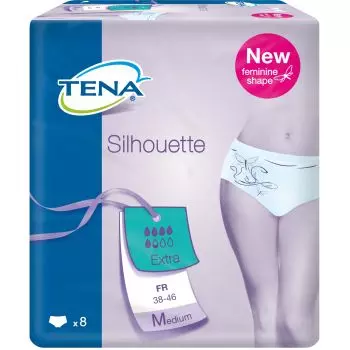 Sous-vêtements absorbants TENA LADY SILHOUETTE EXTRA MEDIUM Pack de 12