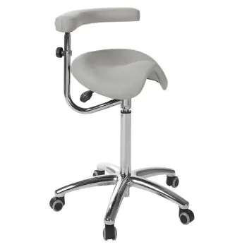 Tabouret Derby Base Chromée avec dossier Ecopostural S5673