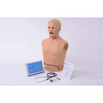 Torse d'auscultation avec cœur d’adulte et sons pulmonaires 1019857