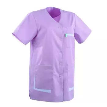 Tunique médicale courte pour femme AMANDA Lafont Mauve / blanc