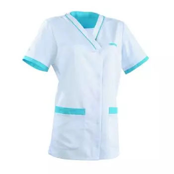 Tunique médicale femme ALEXANDRA Clemix 2.0 blanc / Turquoise