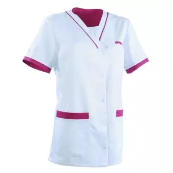 Tunique médicale femme ALEXANDRA Clemix 2.0 blanc / cassis